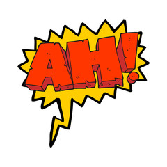 speech bubble cartoon AH! shout