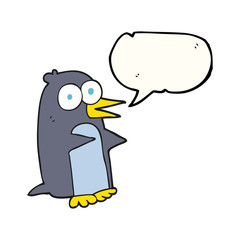 speech bubble cartoon penguin