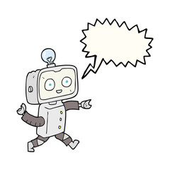 speech bubble cartoon robot