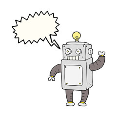speech bubble cartoon robot