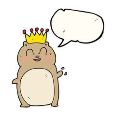 speech bubble cartoon waving hamster