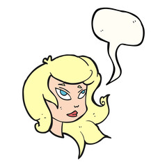 speech bubble cartoon female face
