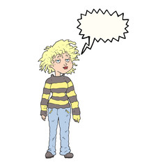 speech bubble cartoon chilled out girl