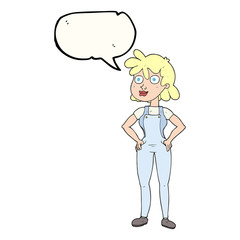 speech bubble cartoon farmer girl