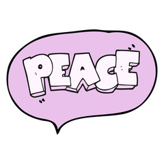 speech bubble cartoon word peace