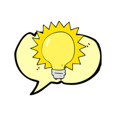 speech bubble cartoon light bulb