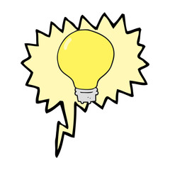 speech bubble cartoon light bulb