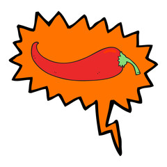 speech bubble cartoon chilli pepper