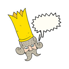 speech bubble cartoon king with huge crown