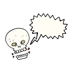 speech bubble cartoon scary skull