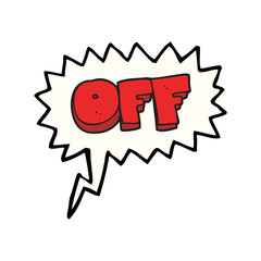 speech bubble cartoon off sign
