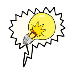 speech bubble cartoon light bulb