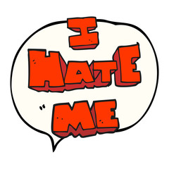 I hate me speech bubble cartoon symbol