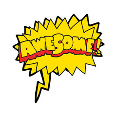 speech bubble cartoon awesome symbol