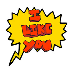 I like you speech bubble cartoon symbol