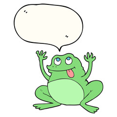 funny speech bubble cartoon frog