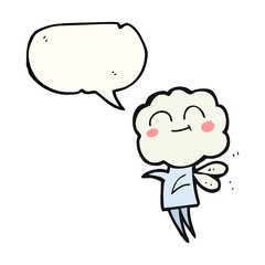 speech bubble cartoon cute cloud head imp
