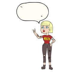 speech bubble cartoon rock girl