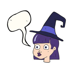 speech bubble cartoon witch