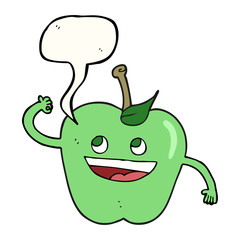 speech bubble cartoon apple