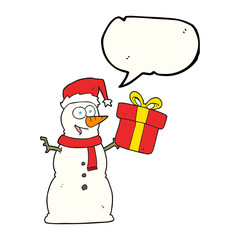 speech bubble cartoon snowman