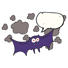speech bubble cartoon vampire bat