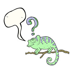 speech bubble cartoon curious chameleon