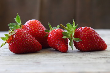 Fresh strawberries directly from the garden.