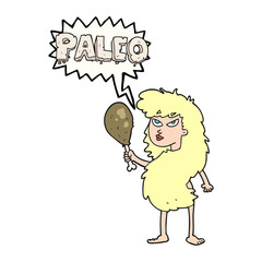 speech bubble cartoon woman on paleo diet