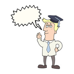 speech bubble cartoon graduate