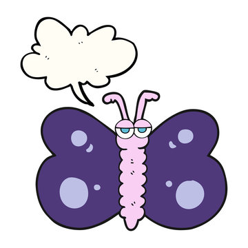 speech bubble cartoon butterfly