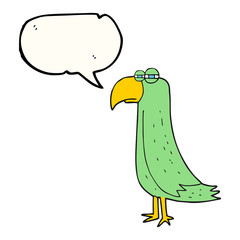 speech bubble cartoon parrot