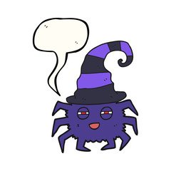 speech bubble cartoon halloween spider