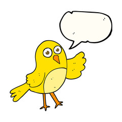 speech bubble cartoon bird