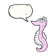 speech bubble cartoon seahorse