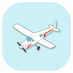 Vector illustration of an isometric Light Aircraft Plane. 
Isometric Cessna transportation. 
