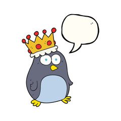 speech bubble cartoon emperor penguin