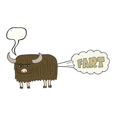 speech bubble cartoon hairy cow farting
