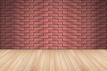 Empty table and brick wall in background. Great for product disp