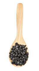 Isolated scoop of black bean on the white background