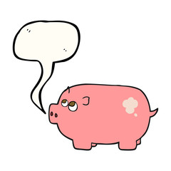 speech bubble cartoon piggy bank