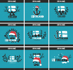Set of creative labels devouted yo Finland.