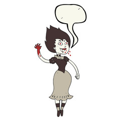 speech bubble cartoon blood sucking vampire girl