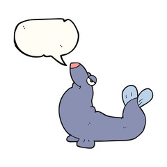 speech bubble cartoon proud seal