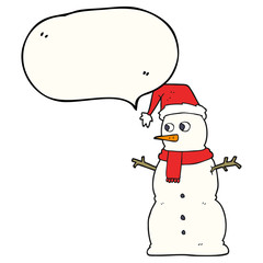 speech bubble cartoon snowman