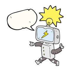 speech bubble cartoon little robot