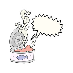 speech bubble cartoon can of tuna