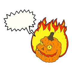 speech bubble cartoon spooky pumpkin
