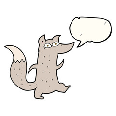 speech bubble cartoon cute wolf