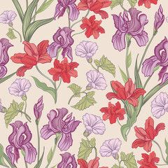 Floral seamless background. Flower pattern.